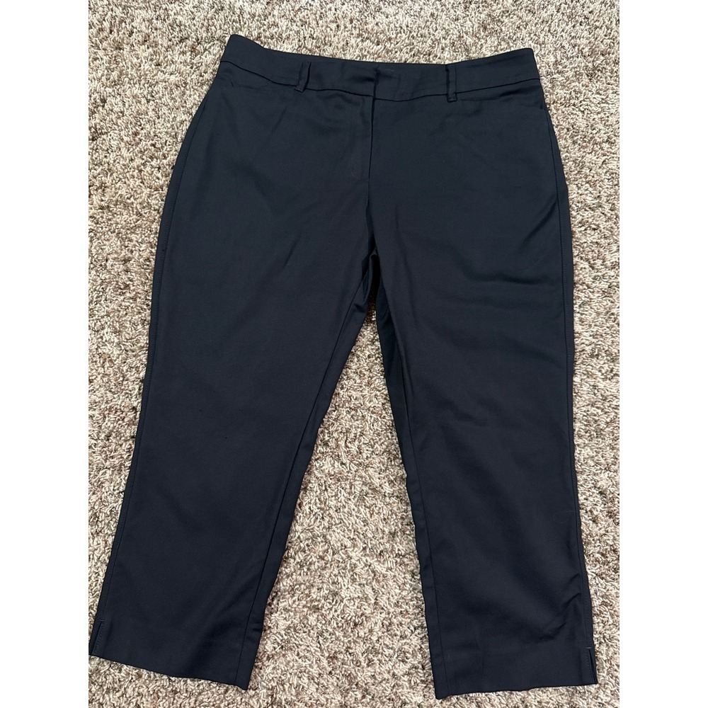 White House Black Market Perfect Form Straight Crop Pants Black Casual 14 Office